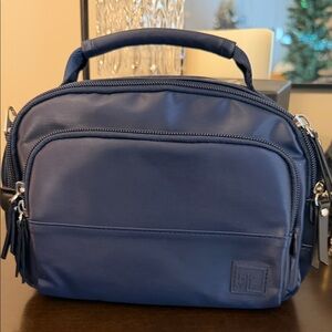 Ihkwip Cosmo Top handle crossbody metallic indigo  crossbody